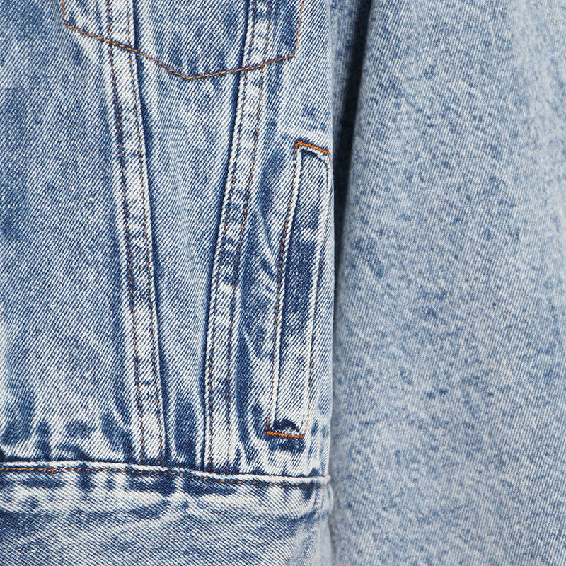 Giubbino denim strass heart