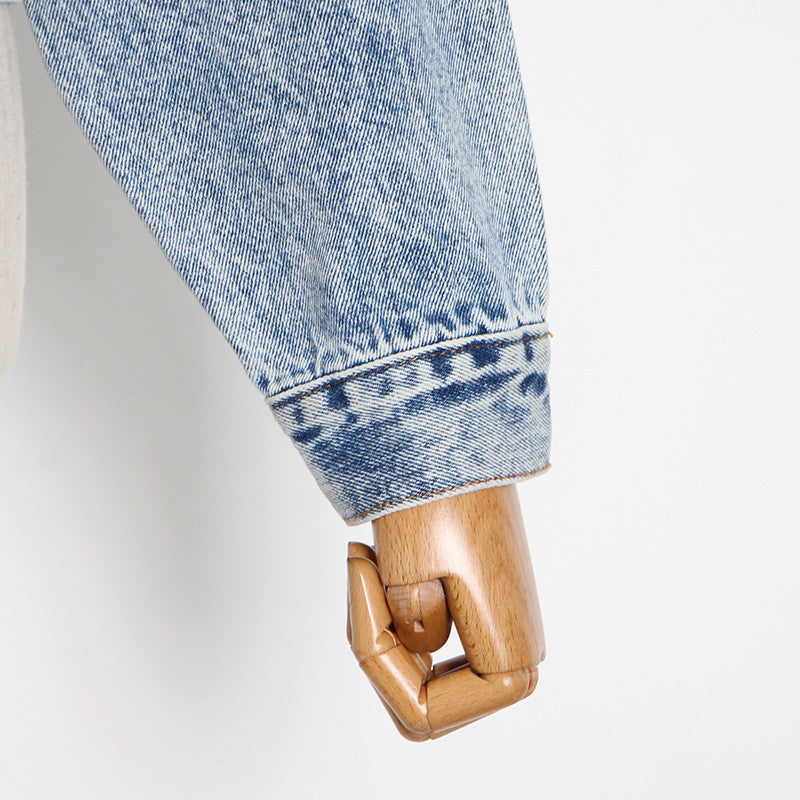 Giubbino denim strass heart