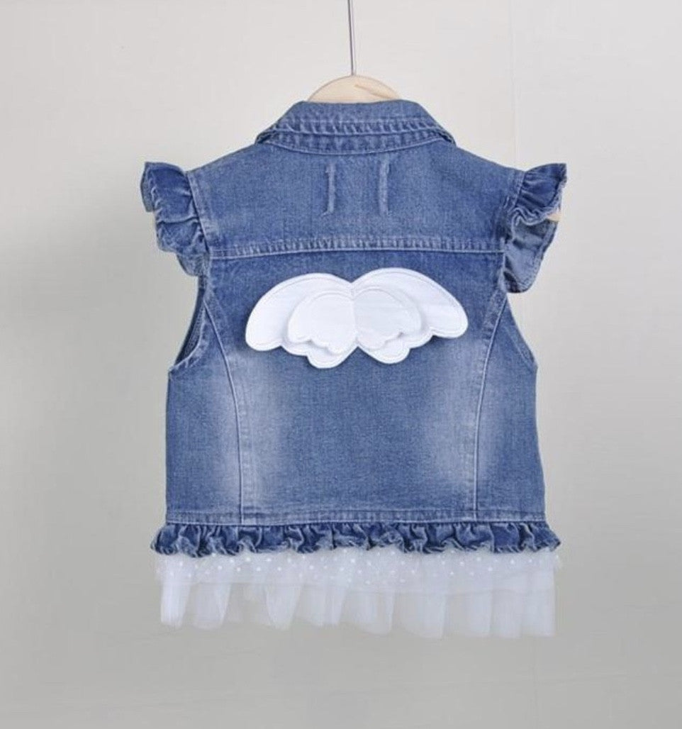 Mini smanicato jeans baby froufrou