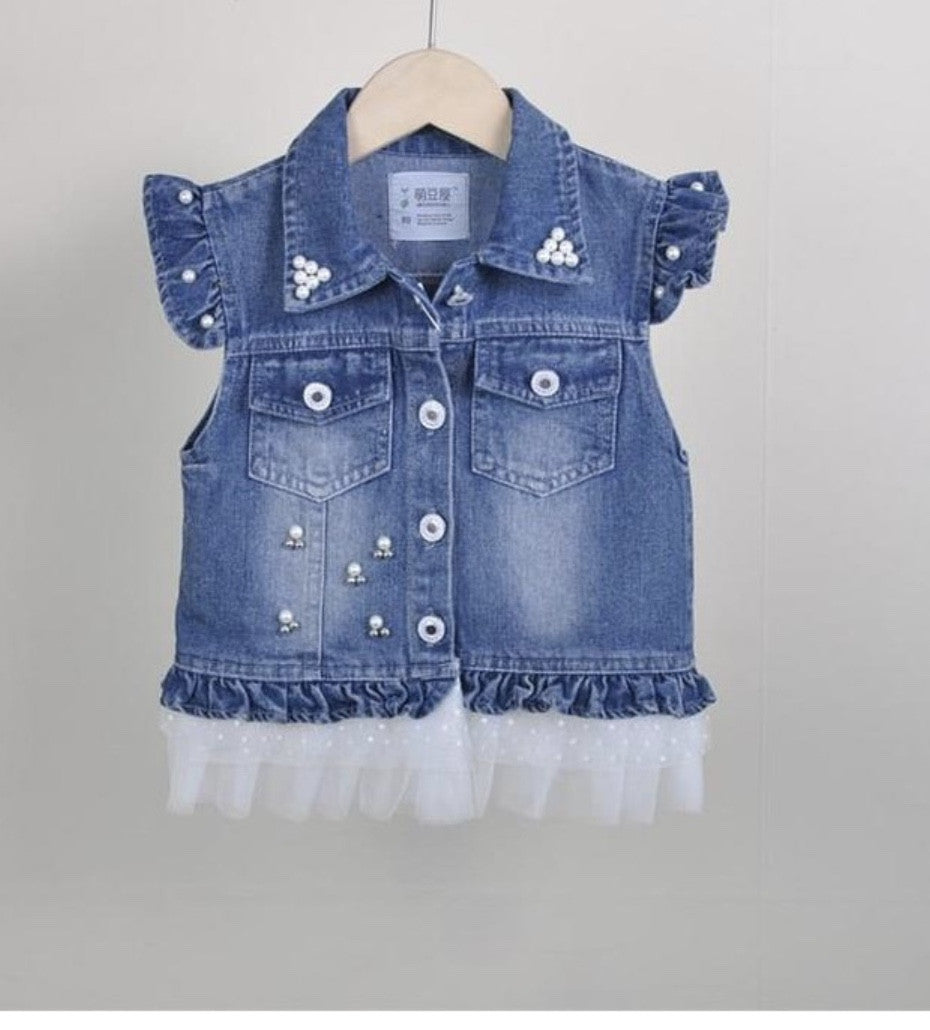 Mini smanicato jeans baby froufrou