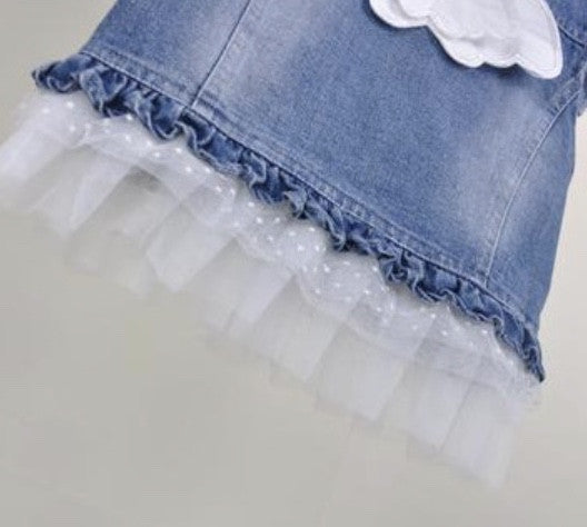 Mini smanicato jeans baby froufrou