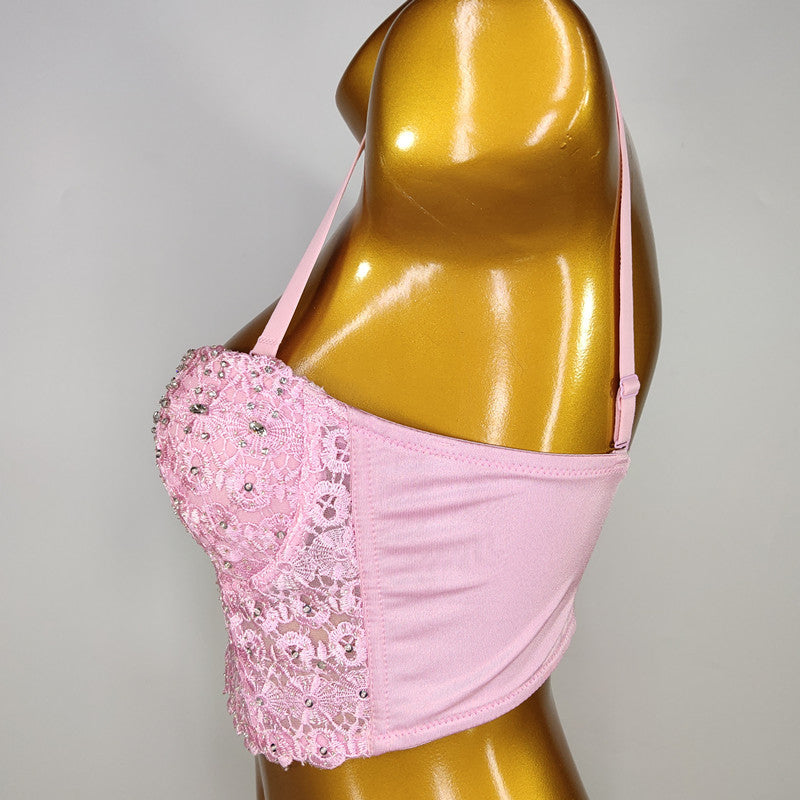 Top pizzo e strass Figi