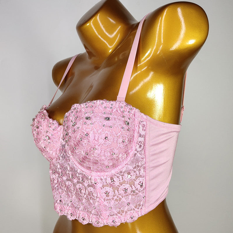 Top pizzo e strass Figi