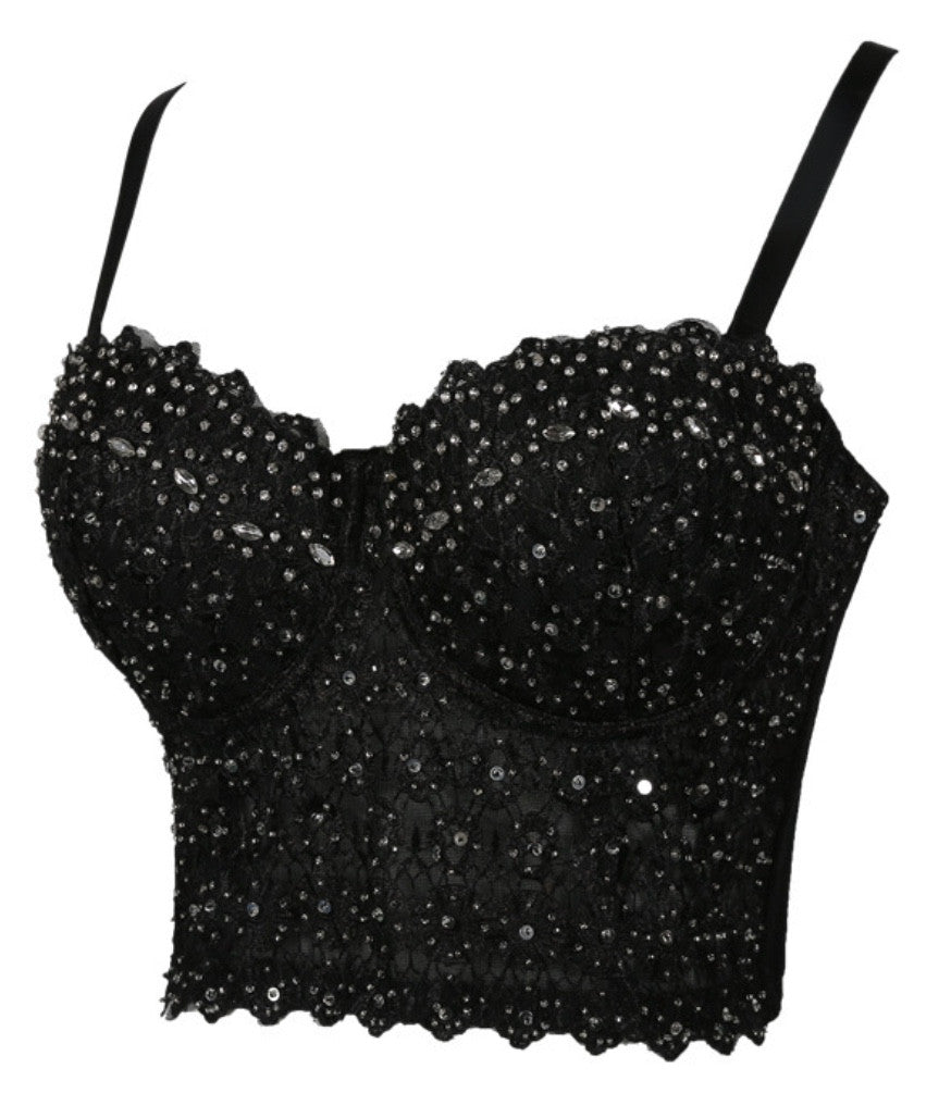 Top pizzo e strass Figi