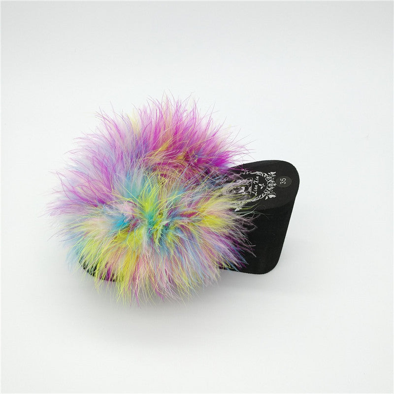 Ciabatte platform piume