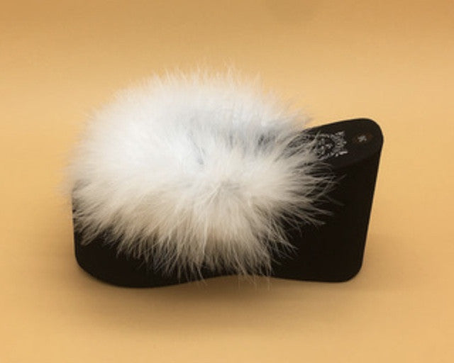 Ciabatte platform piume