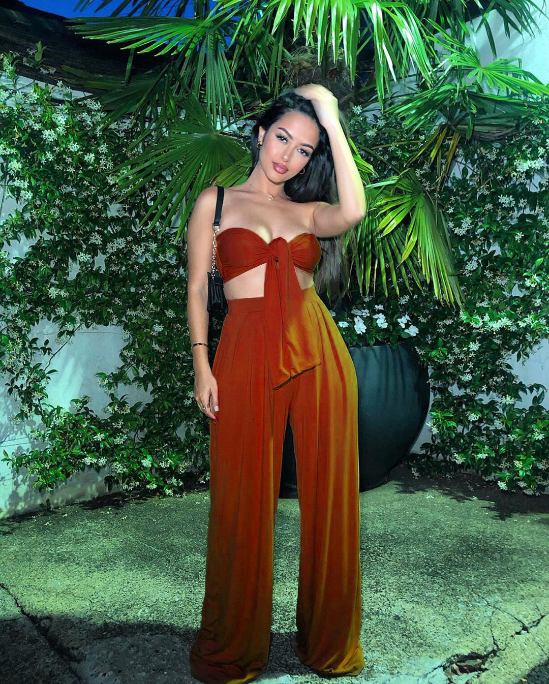 Completo top e pants morbidi nodo