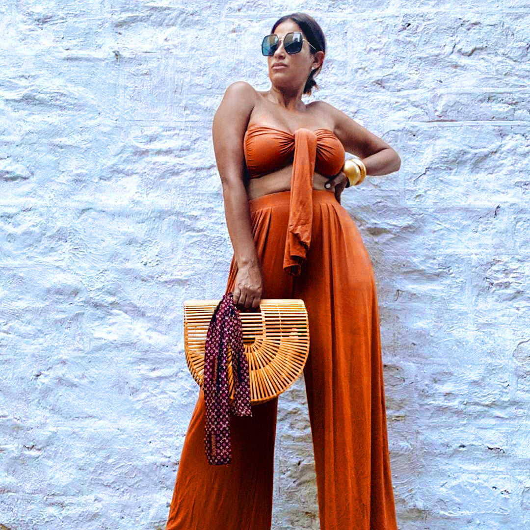 Completo top e pants morbidi nodo