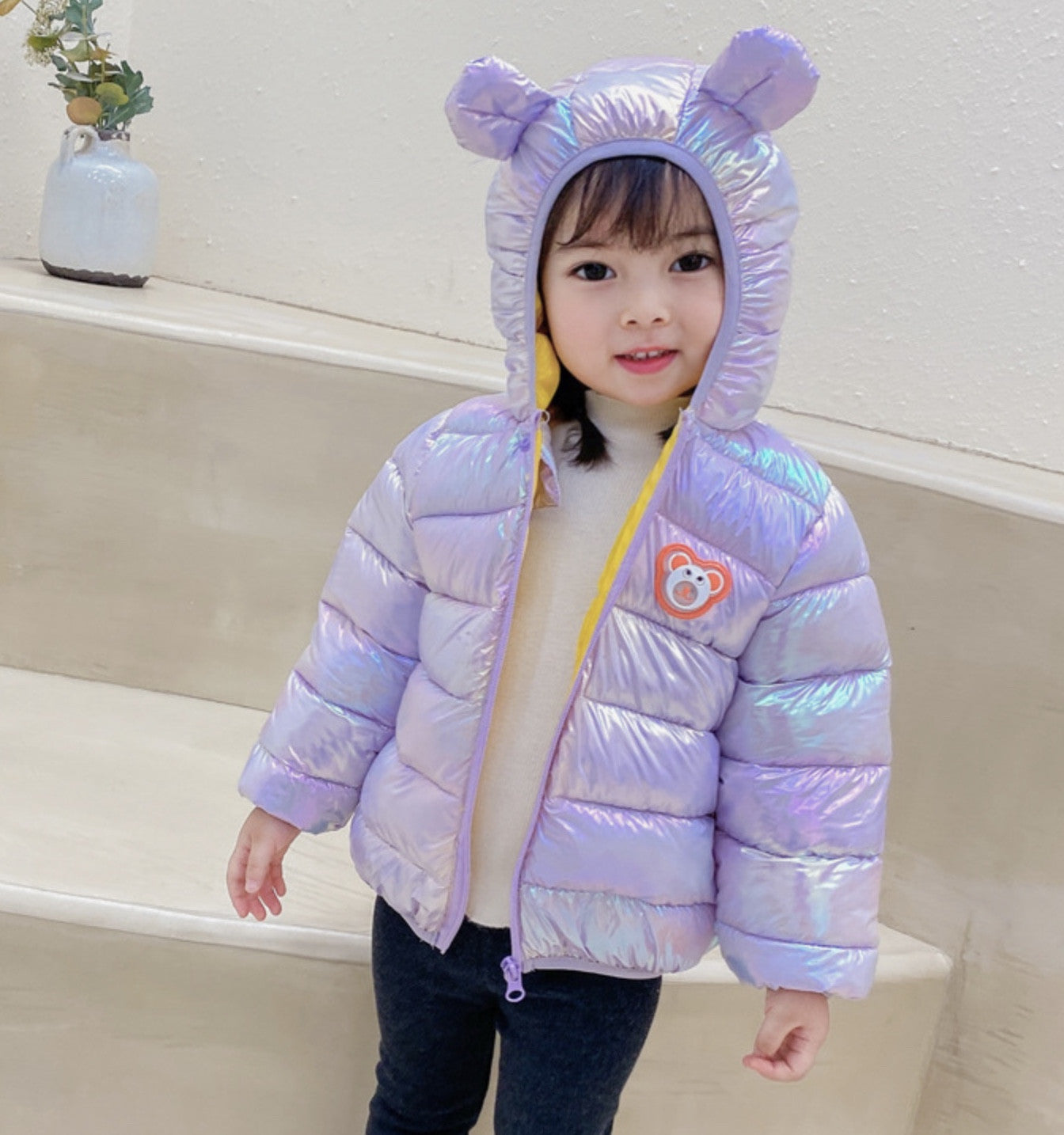 Baby piumino con orecchie bear