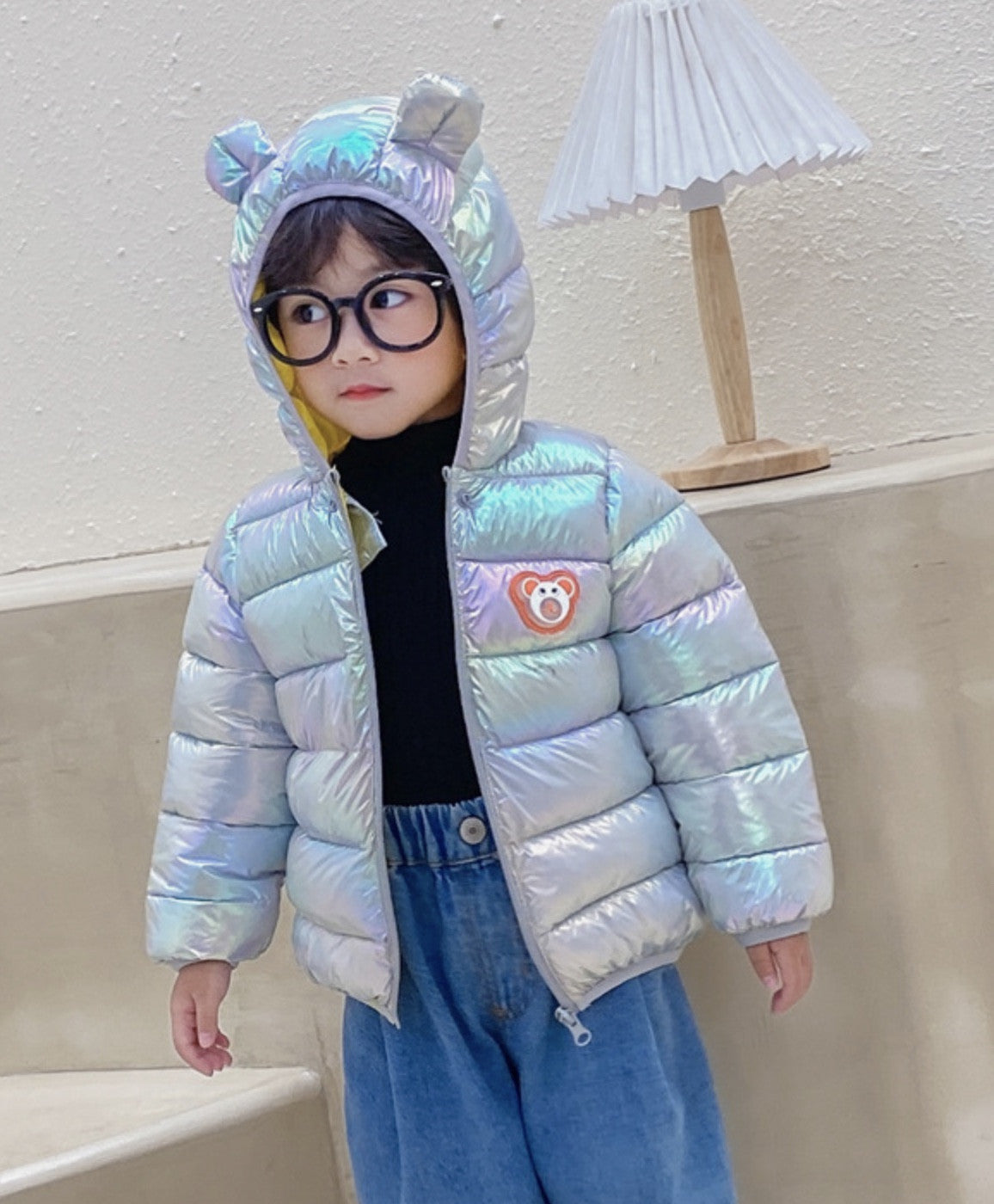 Baby piumino con orecchie bear