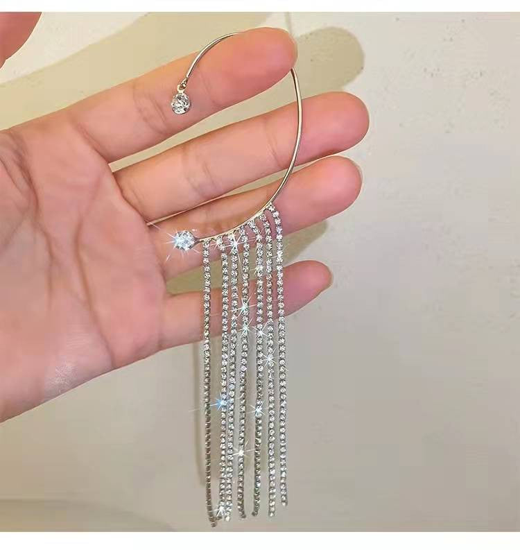 Mono-orecchino cascata strass