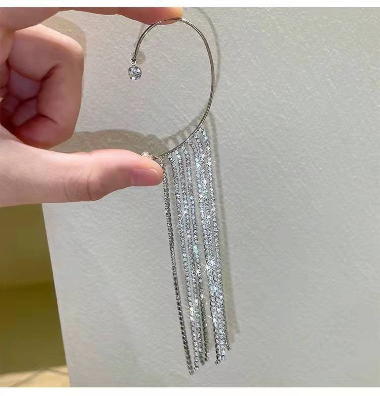 Mono-orecchino cascata strass