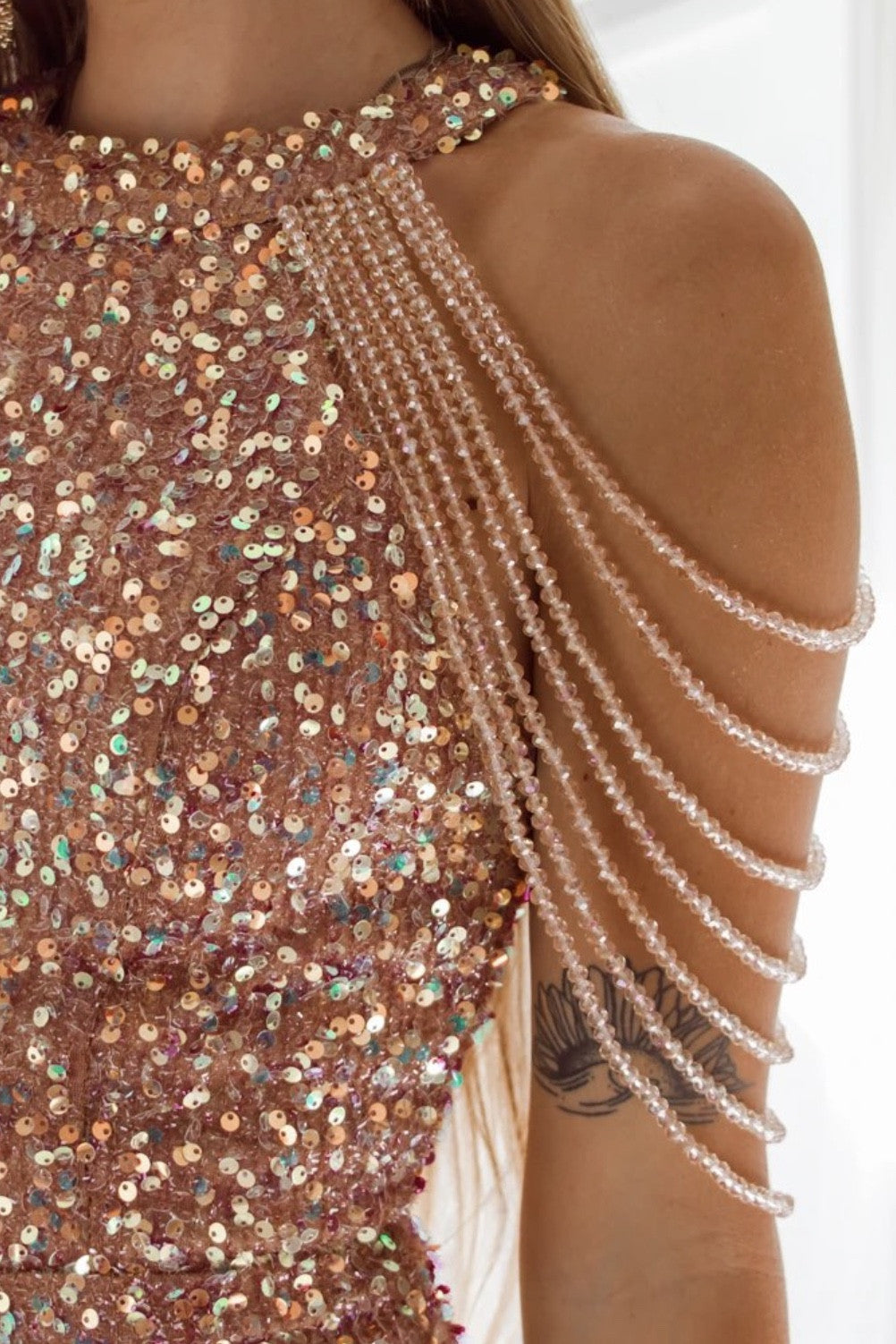 Abito shoulder strass