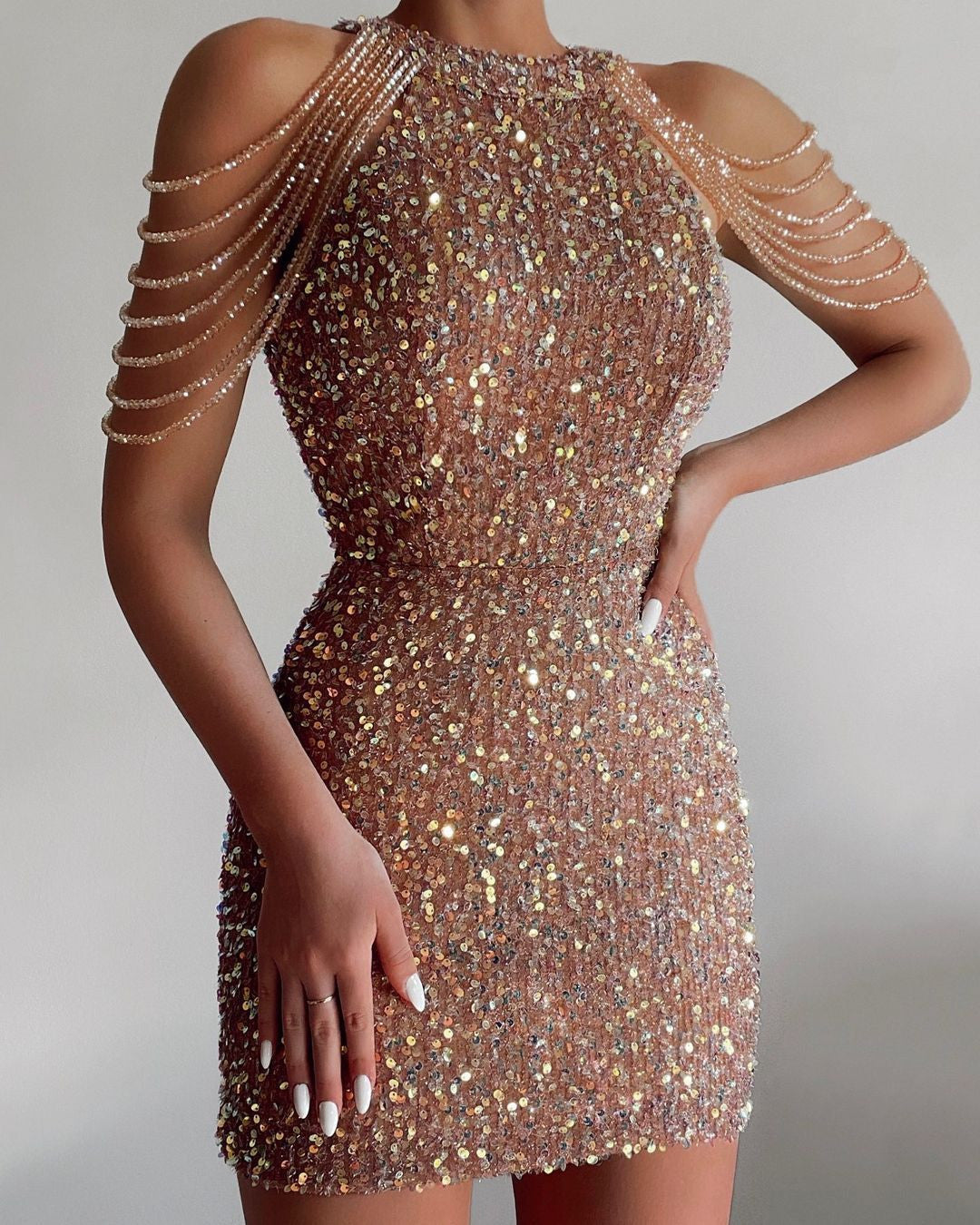 Abito shoulder strass