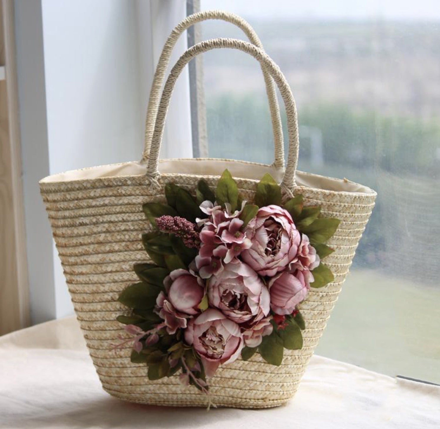 Beach bag & Hat Peony