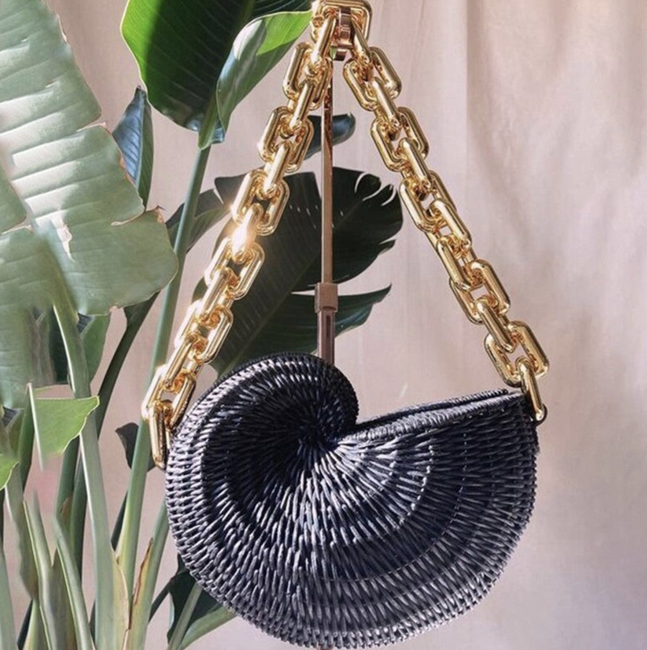 Borsa paglia conchiglia