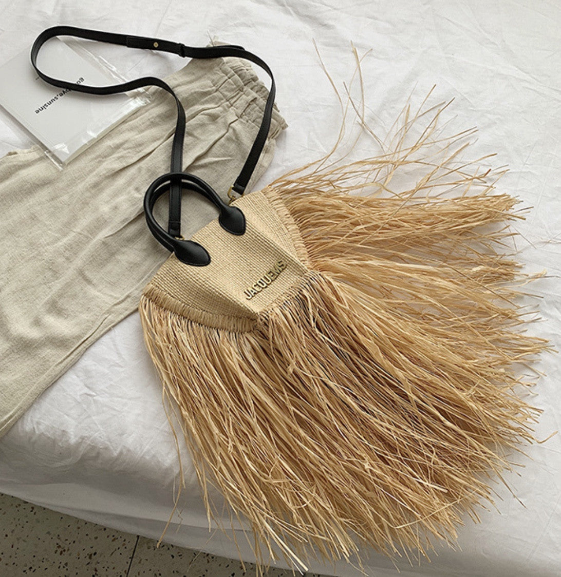 Borsa paglia frange Coco's