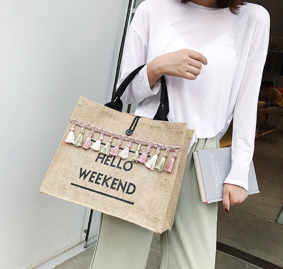 Borsa paglia hello weekend