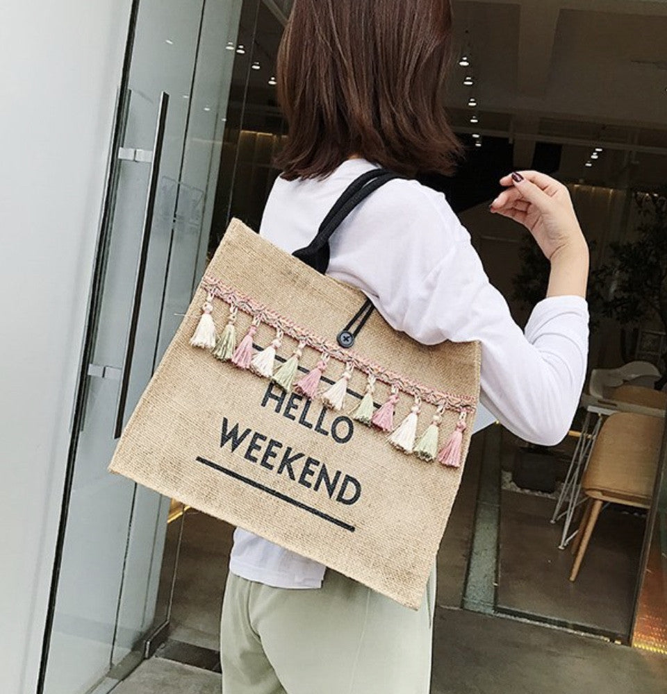 Borsa paglia hello weekend