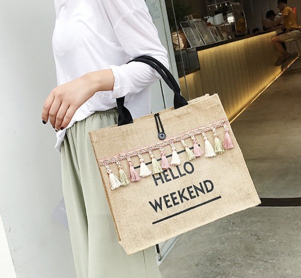 Borsa paglia hello weekend