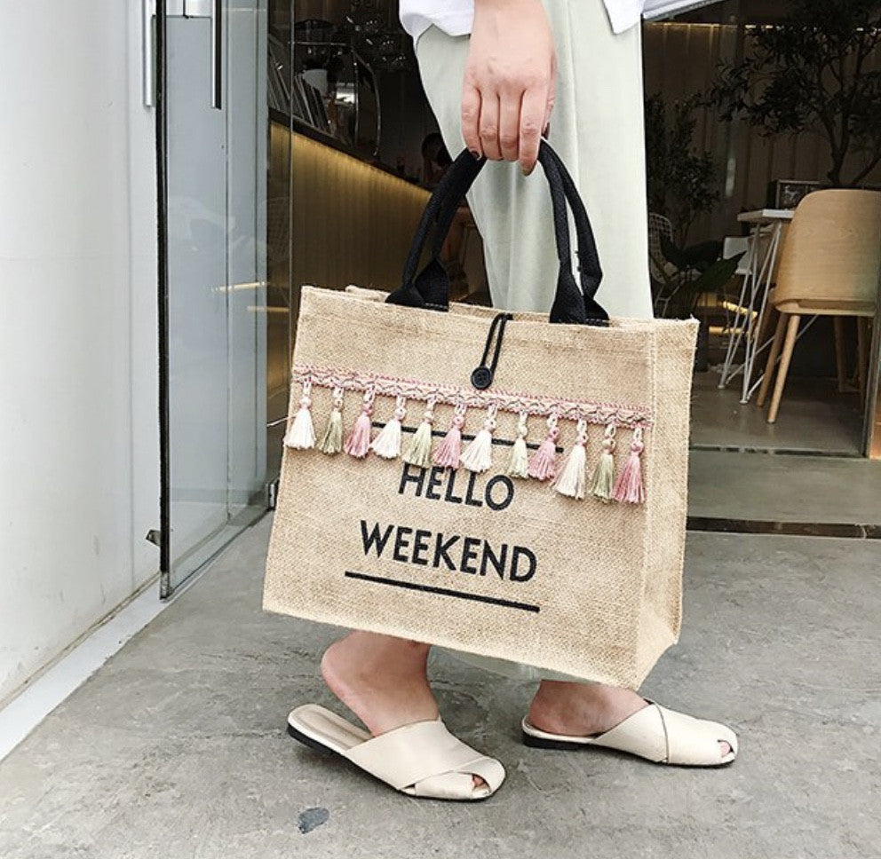 Borsa paglia hello weekend
