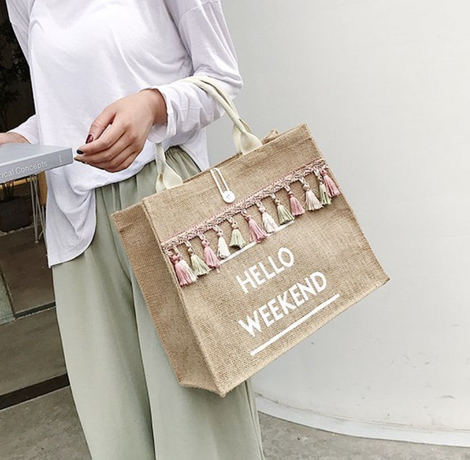 Borsa paglia hello weekend