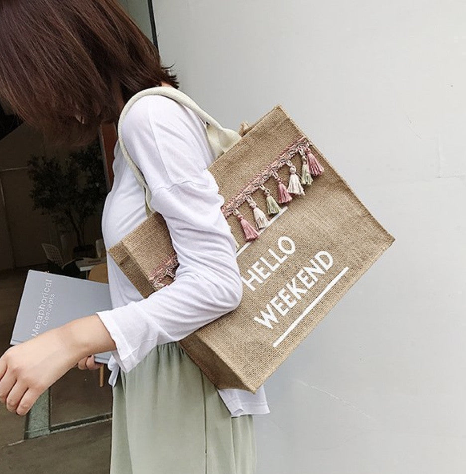 Borsa paglia hello weekend