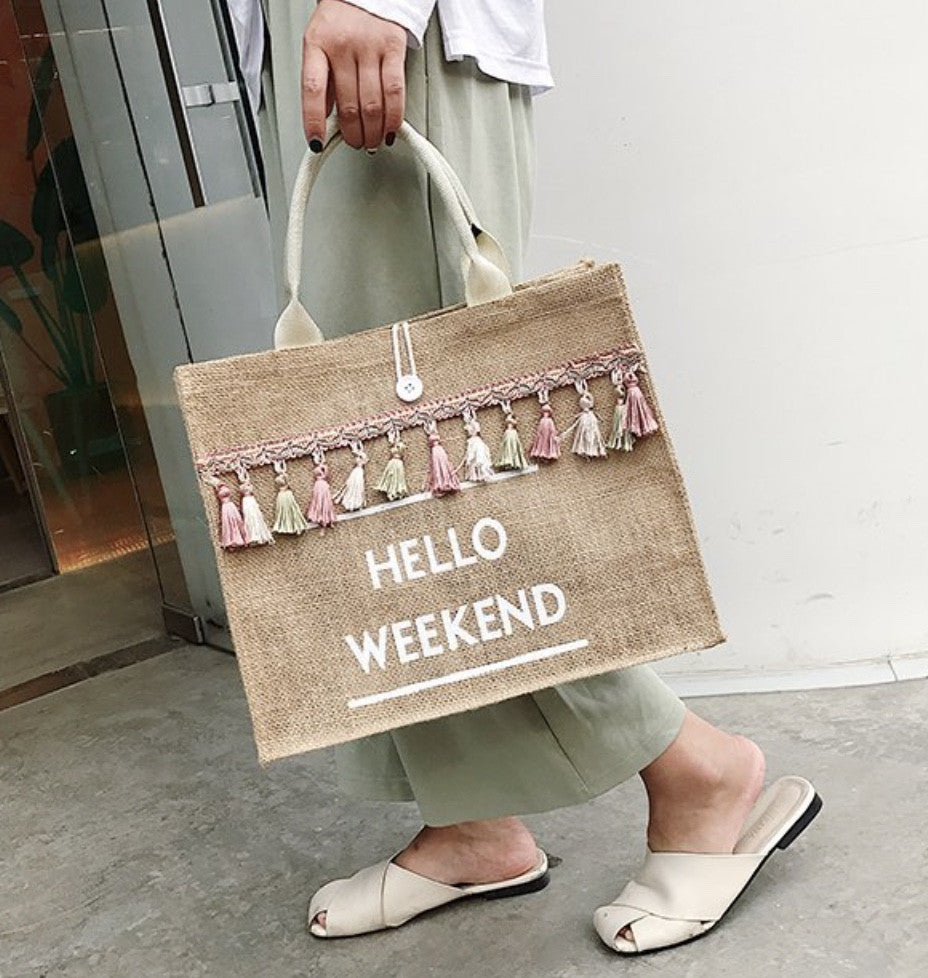 Borsa paglia hello weekend