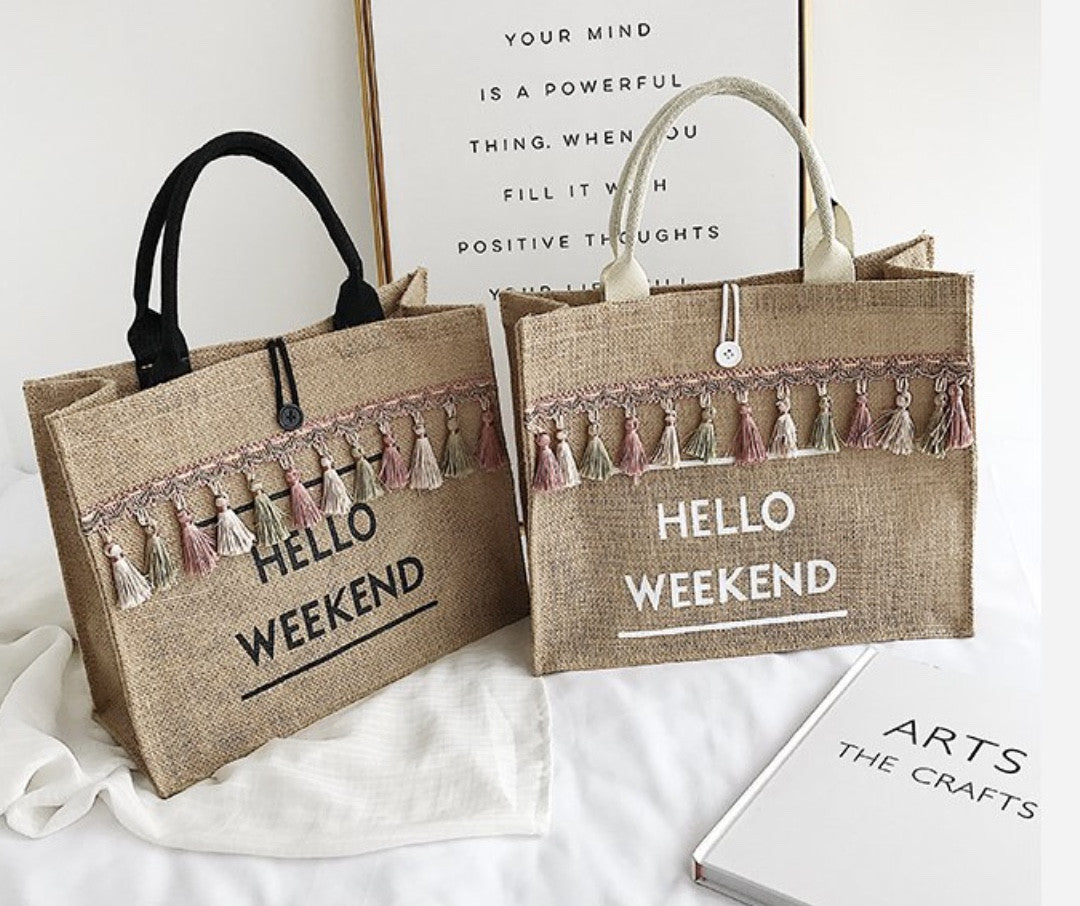 Borsa paglia hello weekend