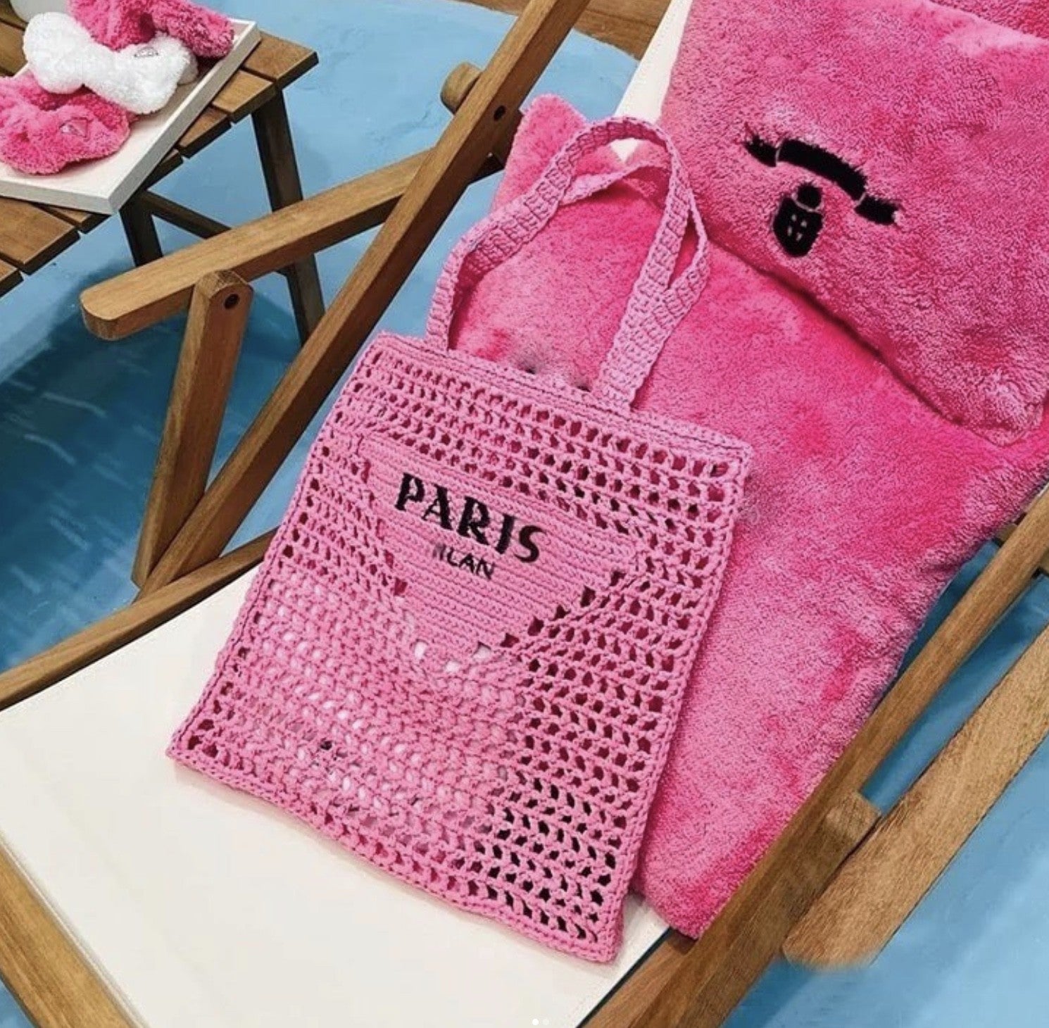 Borsa spiaggia paglia Paris squared