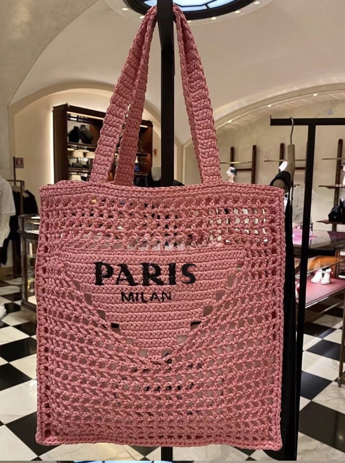 Borsa spiaggia paglia Paris squared