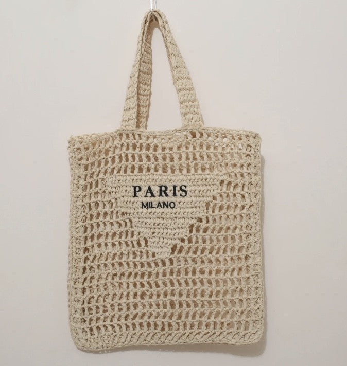 Borsa spiaggia paglia Paris squared