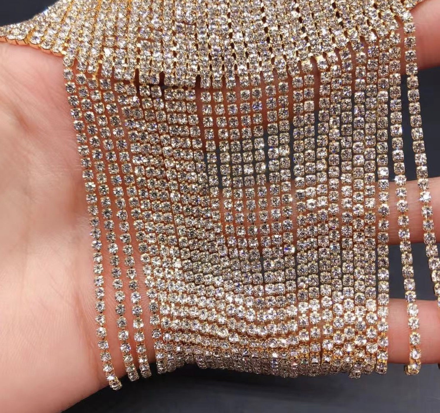 Cavigliera frange strass