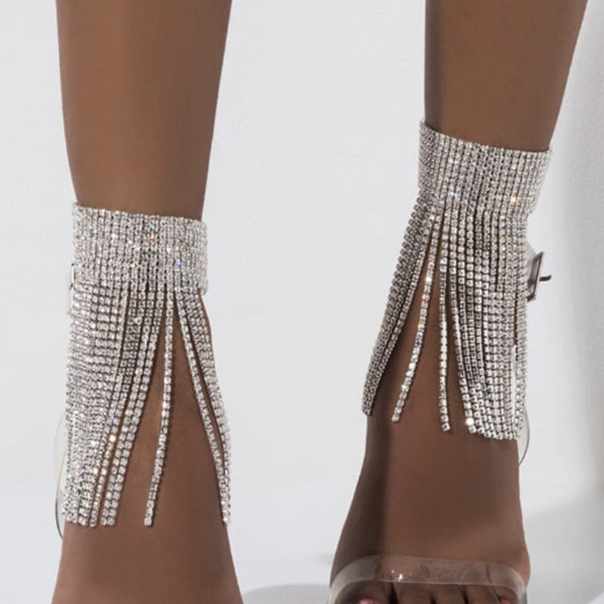 Cavigliera frange strass