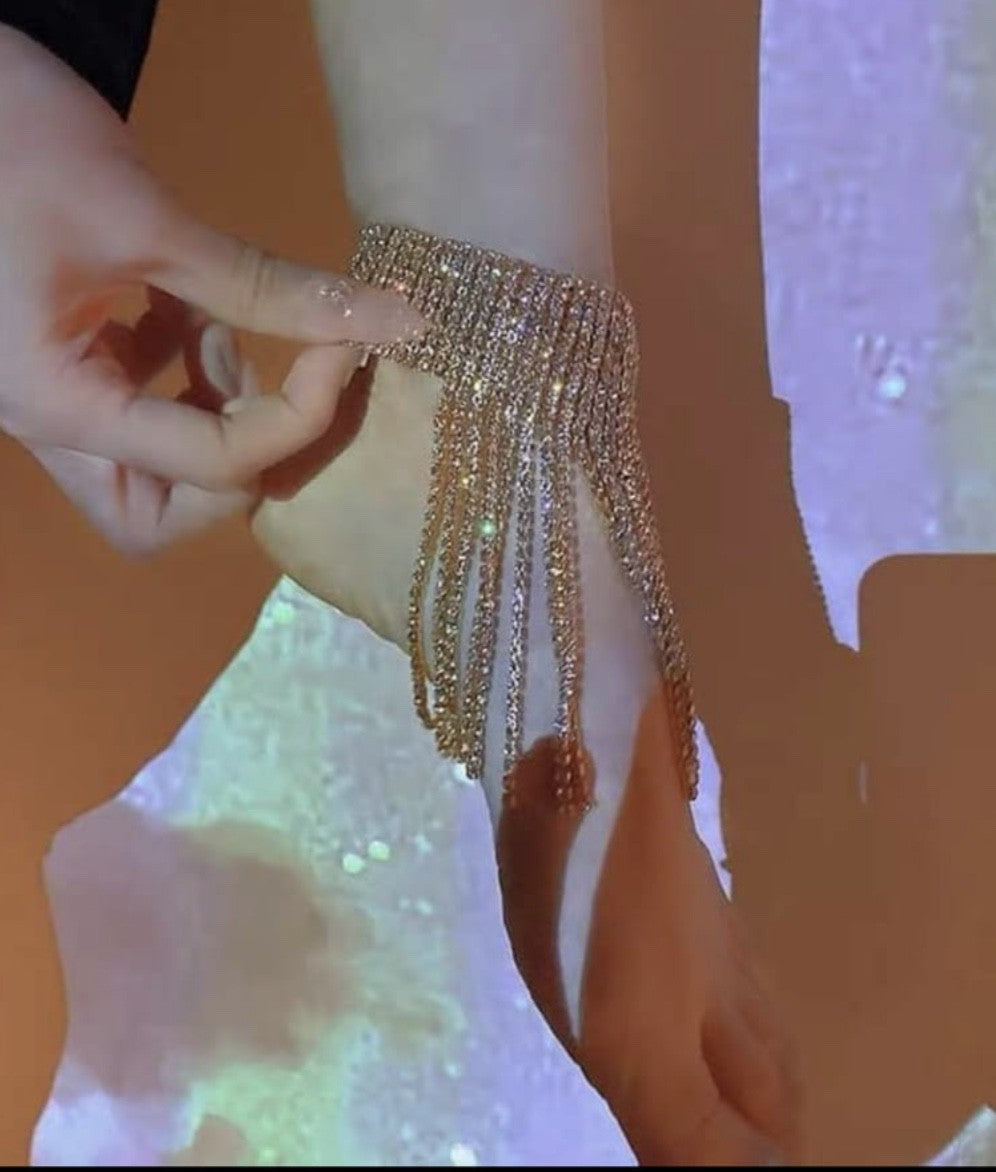 Cavigliera frange strass