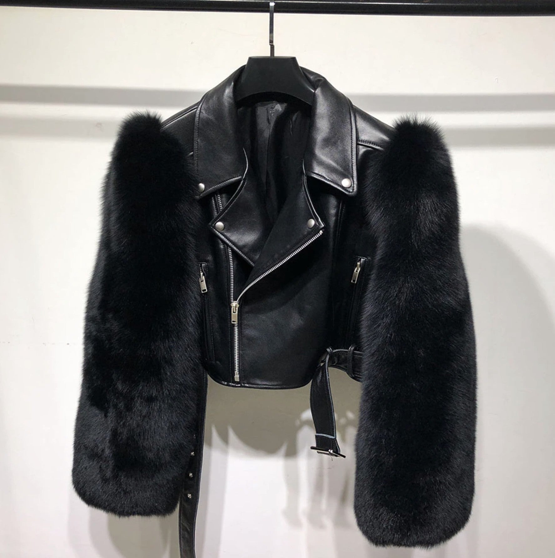 Chiodo pelle-pelliccia Ekla