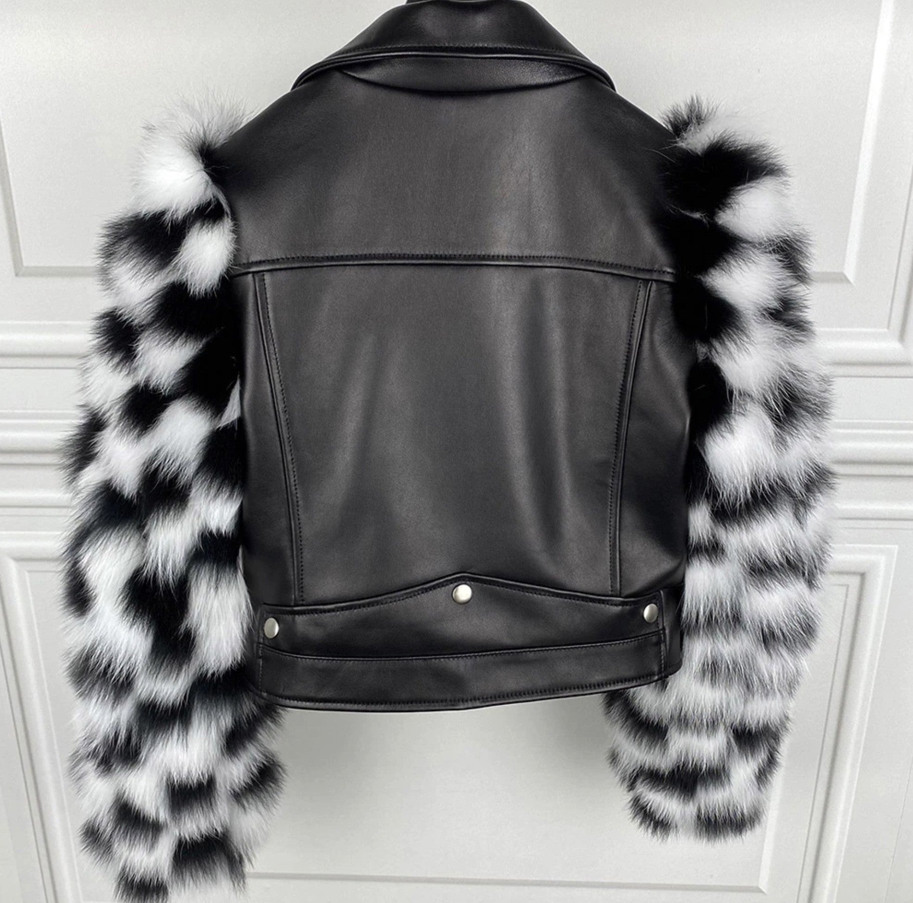 Chiodo pelle-pelliccia Ekla