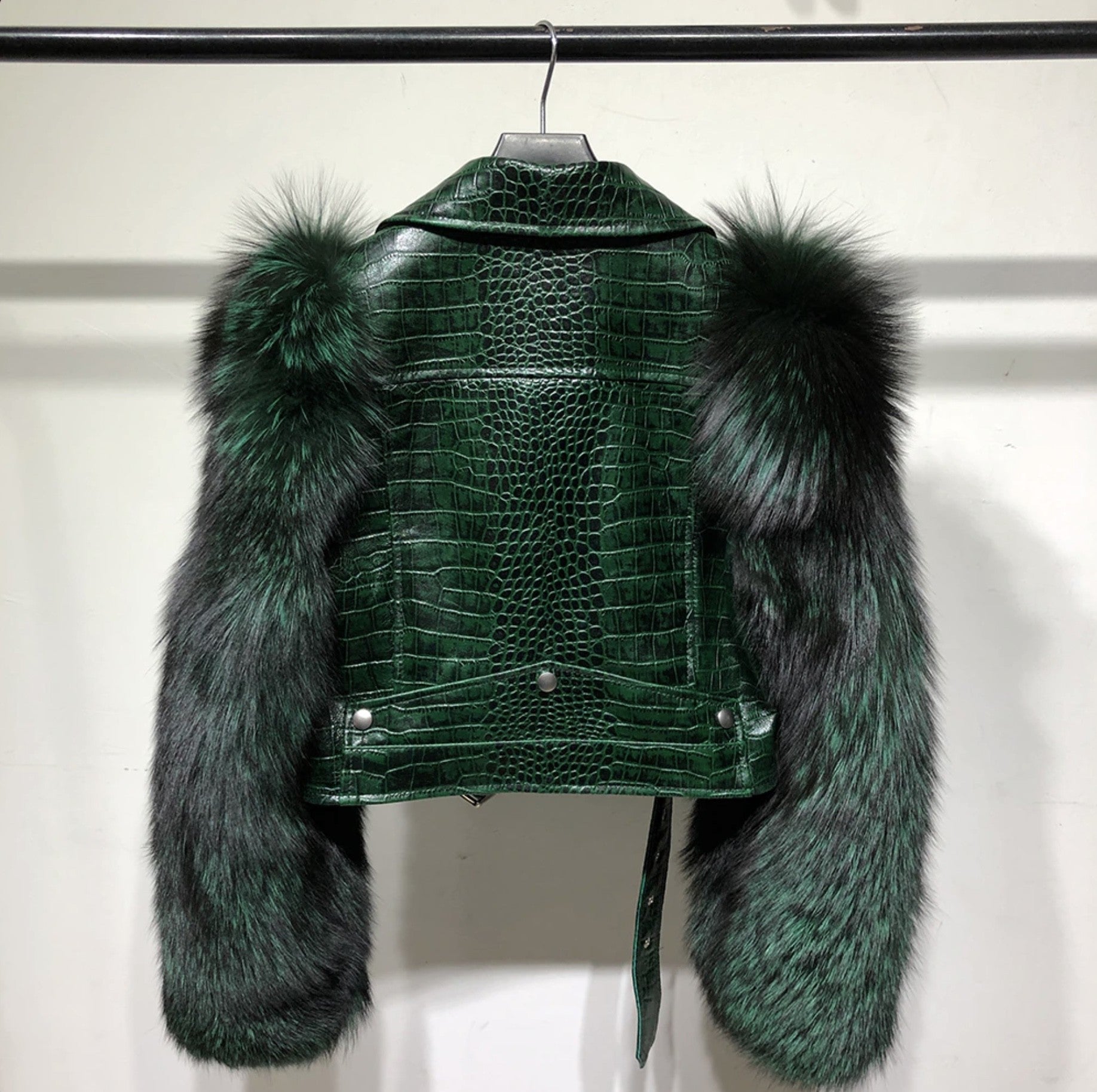 Chiodo pelle-pelliccia Ekla