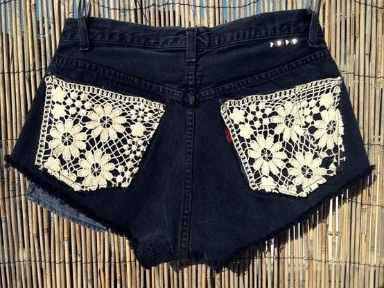 Pantalones cortos de encaje Levis negros