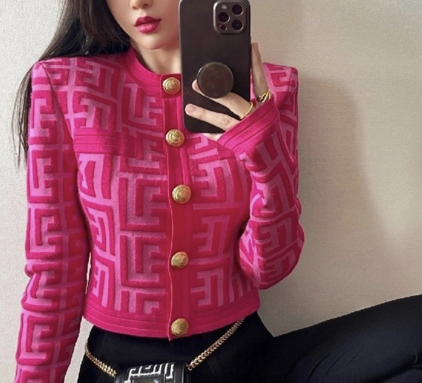 Cardigan in maglia Geomy