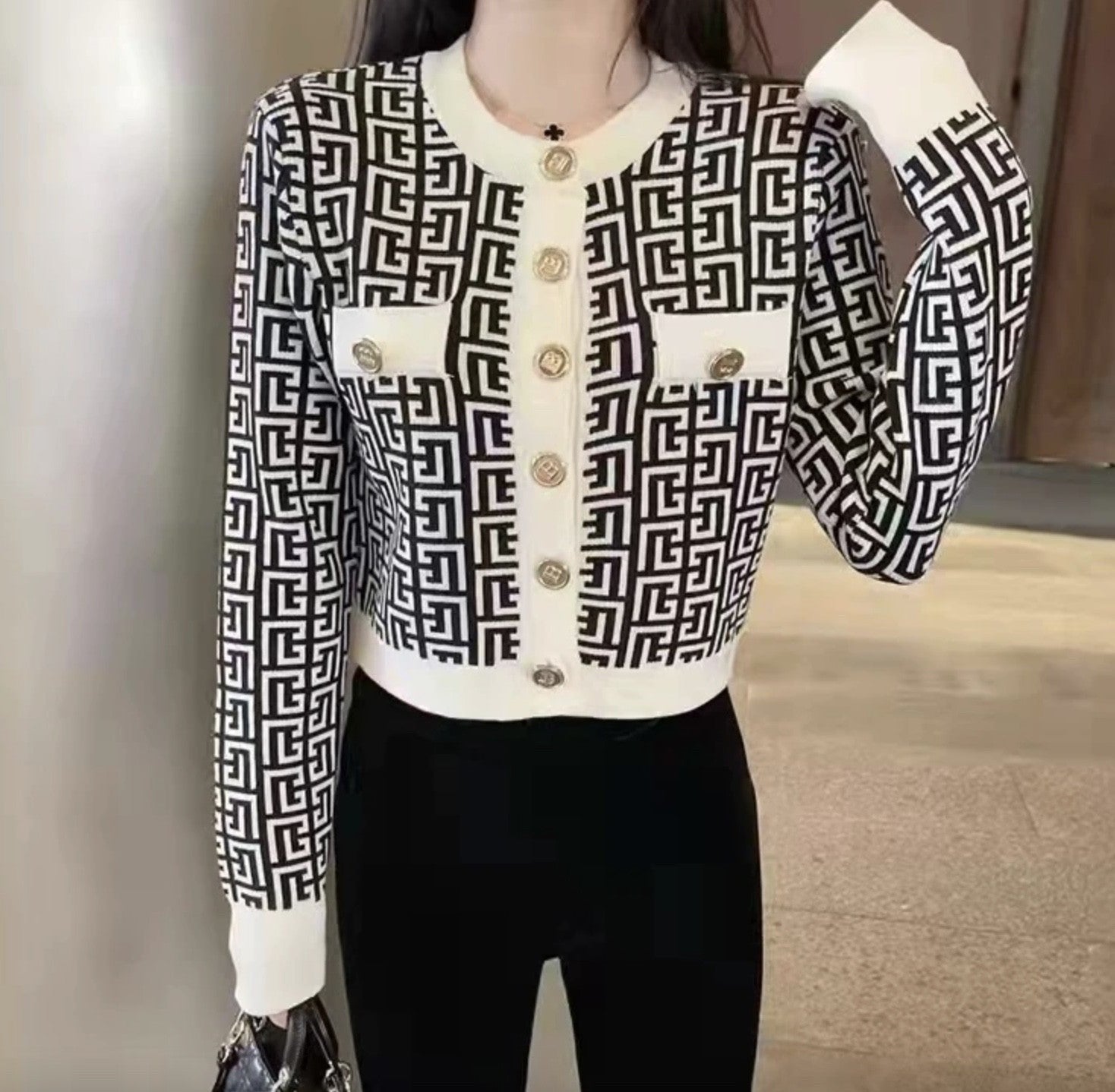 Cardigan in maglia Geomy