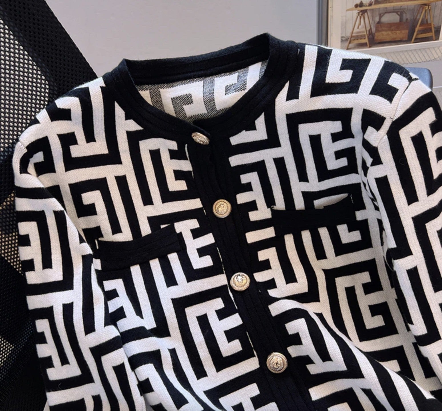 Cardigan in maglia Geomy