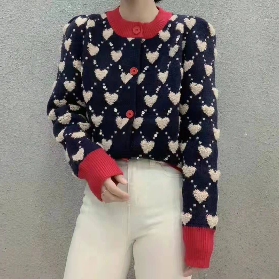 Cardigan Heart & strass