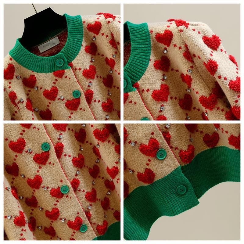 Cardigan Heart & strass