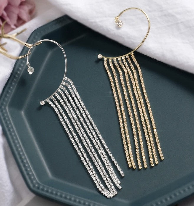 Mono-orecchino cascata strass