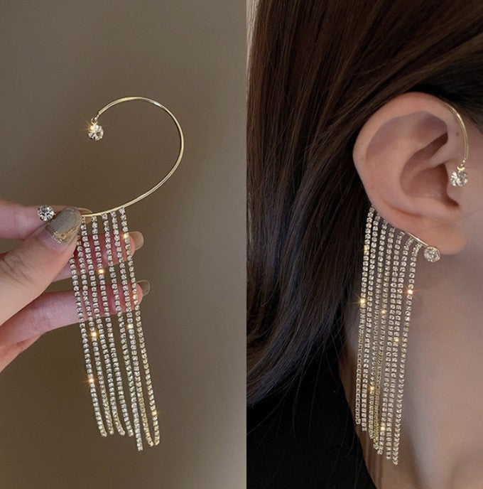 Mono-orecchino cascata strass