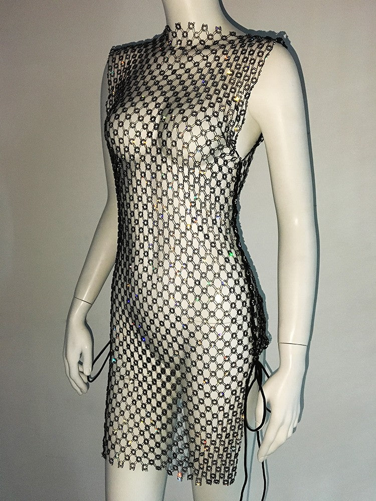 Maxidress rete strass Roundly