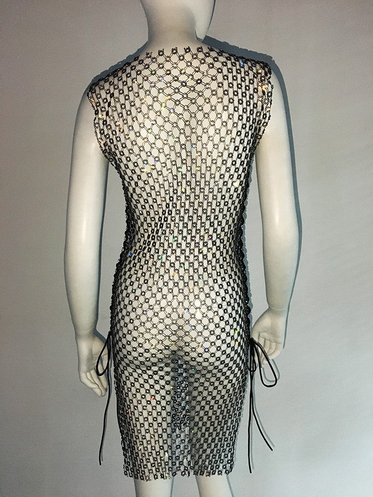 Maxidress rete strass Roundly