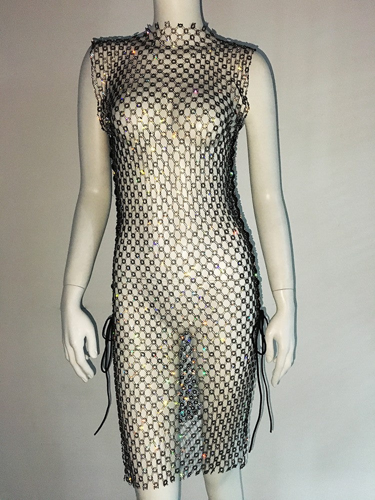 Maxidress rete strass Roundly