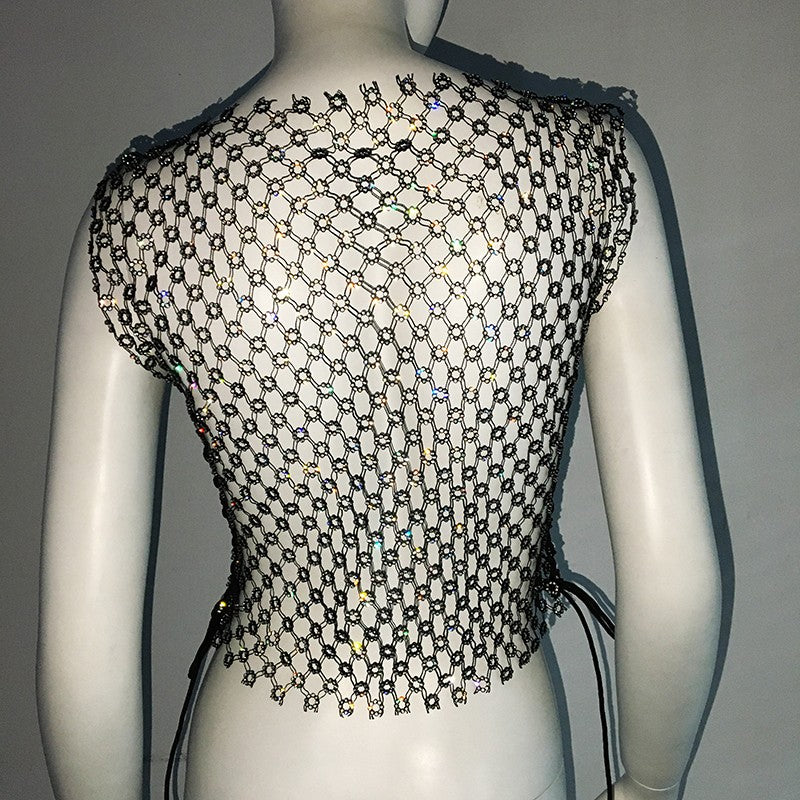 Maxidress rete strass Roundly